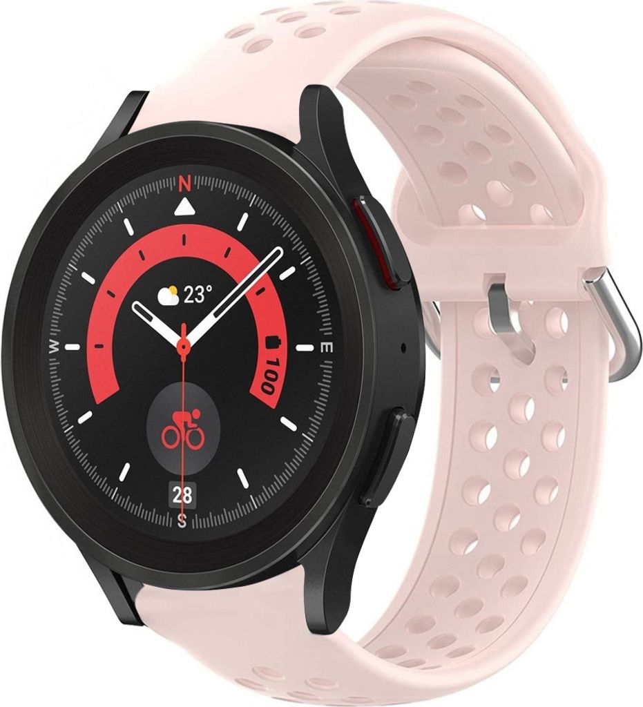 Strap-it Samsung Galaxy Watch 5 Pro Silikonarmband mit Löchern (Rosa)