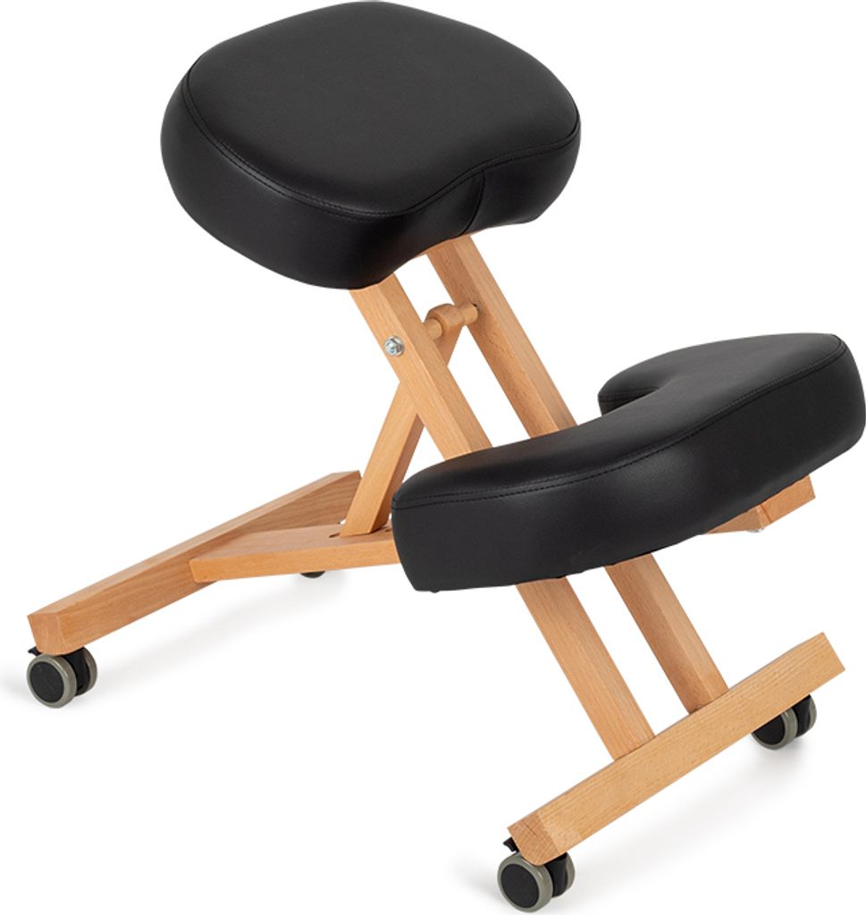 HABYS Ergo Simple Orthopädischer Kniestuhl, Holz Schwarz, Produktbild 
