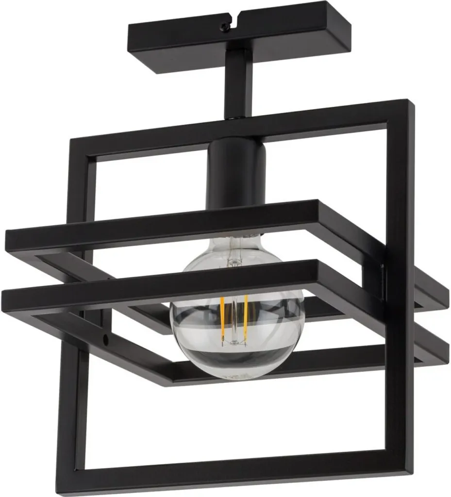 Plafonnier Design en Métal Noir Merci pour Salon et Chambre 34cm