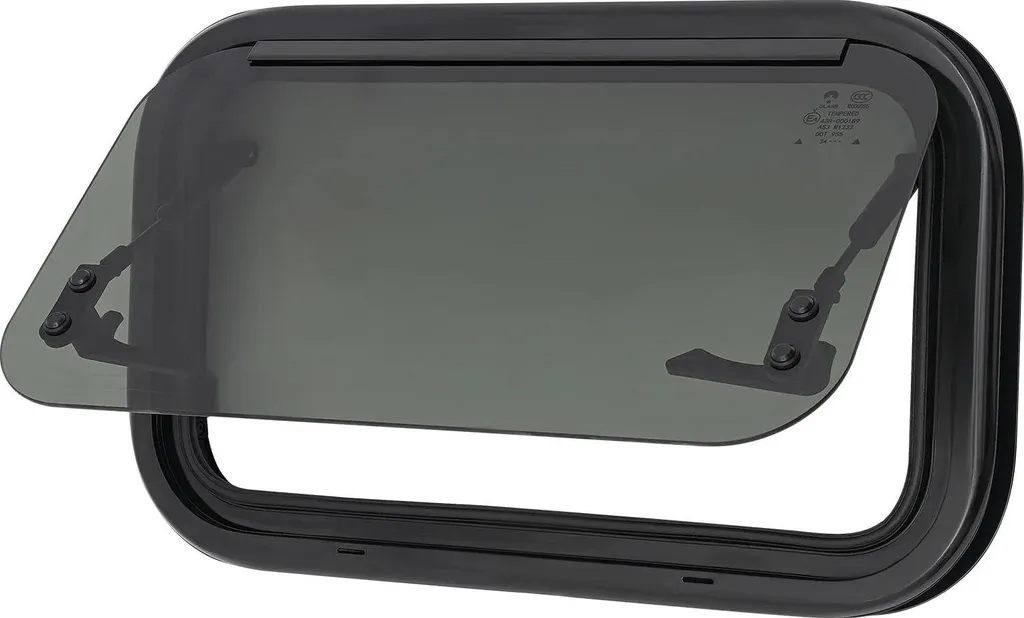Baie de camping-car 500x300 mm en verre trempé noir pour caravane