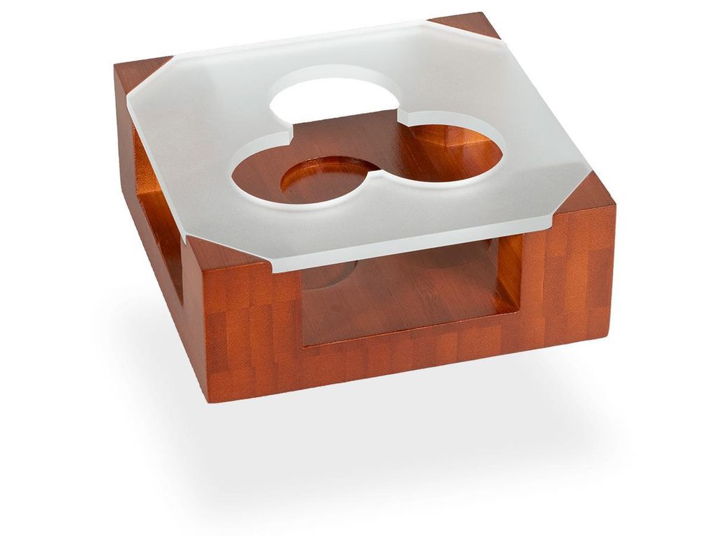 Stövchen aus Holz für Teekannen, 3 Teelichter, 2 Teelichter oder 1 Teelicht, Teewärmer, Rechaud für Teekanne