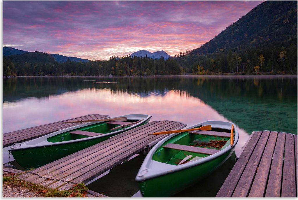 ARTland Wandbild Alu für Innen & Outdoor Morgen am Hintersee Größe: 120x80 cm