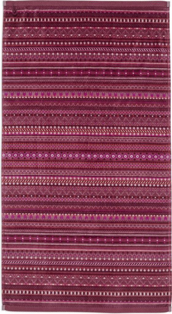 Pip Studio Handtuch Geometric Print Farbe Dark Pink Größe 55x100