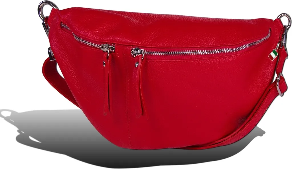 Sac banane rouge Florence cuir avec sangle : Idéal pour les sorties