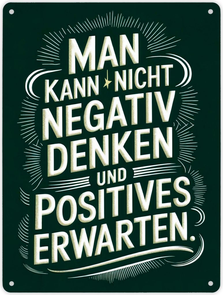 Man kann nicht negativ denken und Positives erwarten Produktbild 