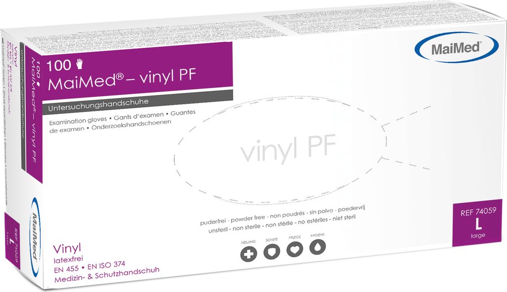 MaiMed Einmalhandschuhe Vinyl Größe L Produktbild 1
