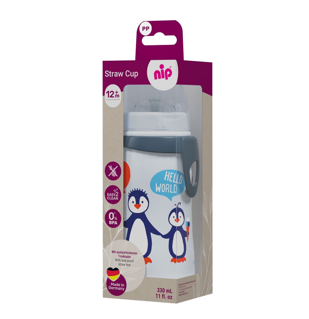 Nürnberg Gummi Babyartikel Gmb nip Straw Cup 330 ml Boy mit Trinkhalm Sonstige
