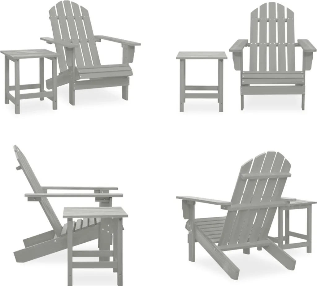 Poltrona Adirondack vidaXL Legno Grigio e Tavolino: Relax Outdoor - 1