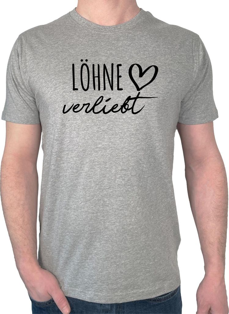 Huuraa Herren T-Shirt Löhne verliebt 3XL Sport Grey Bio Baumwolle Fairtrade Herrenshirt Geschenkidee