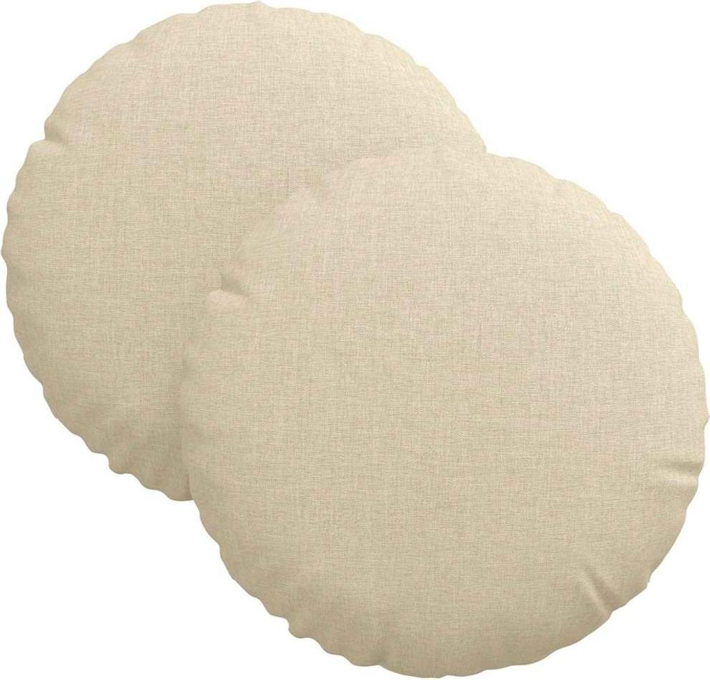 vidaXL Sitzkissen 2 pcs Creme Ø30 x 13 cm Stoff