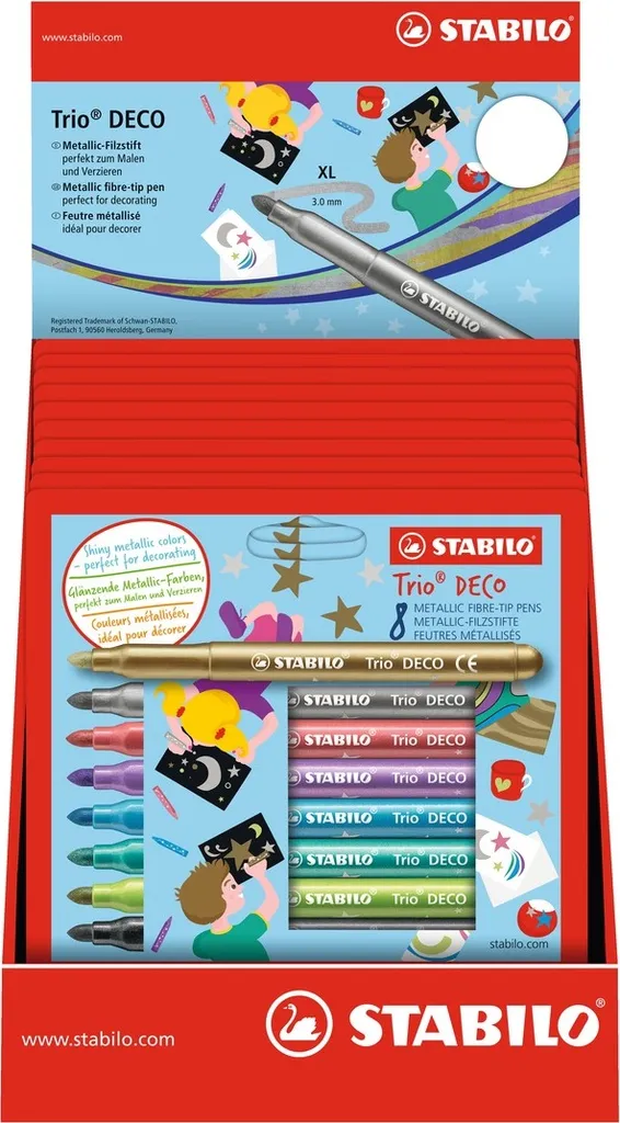 STABILO Trio DECO feutre métallique couvrant pour dessiner sur papier noir