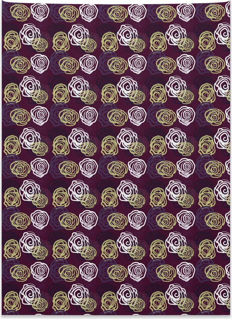Abakuhaus Blume Wandteppich, Künstlerische Doodle Rosen aus Weiches Mikrofaser Stoff Kein Verblassen Klare Farben Waschbar, 110 x 150 cm, Mehrfarbig