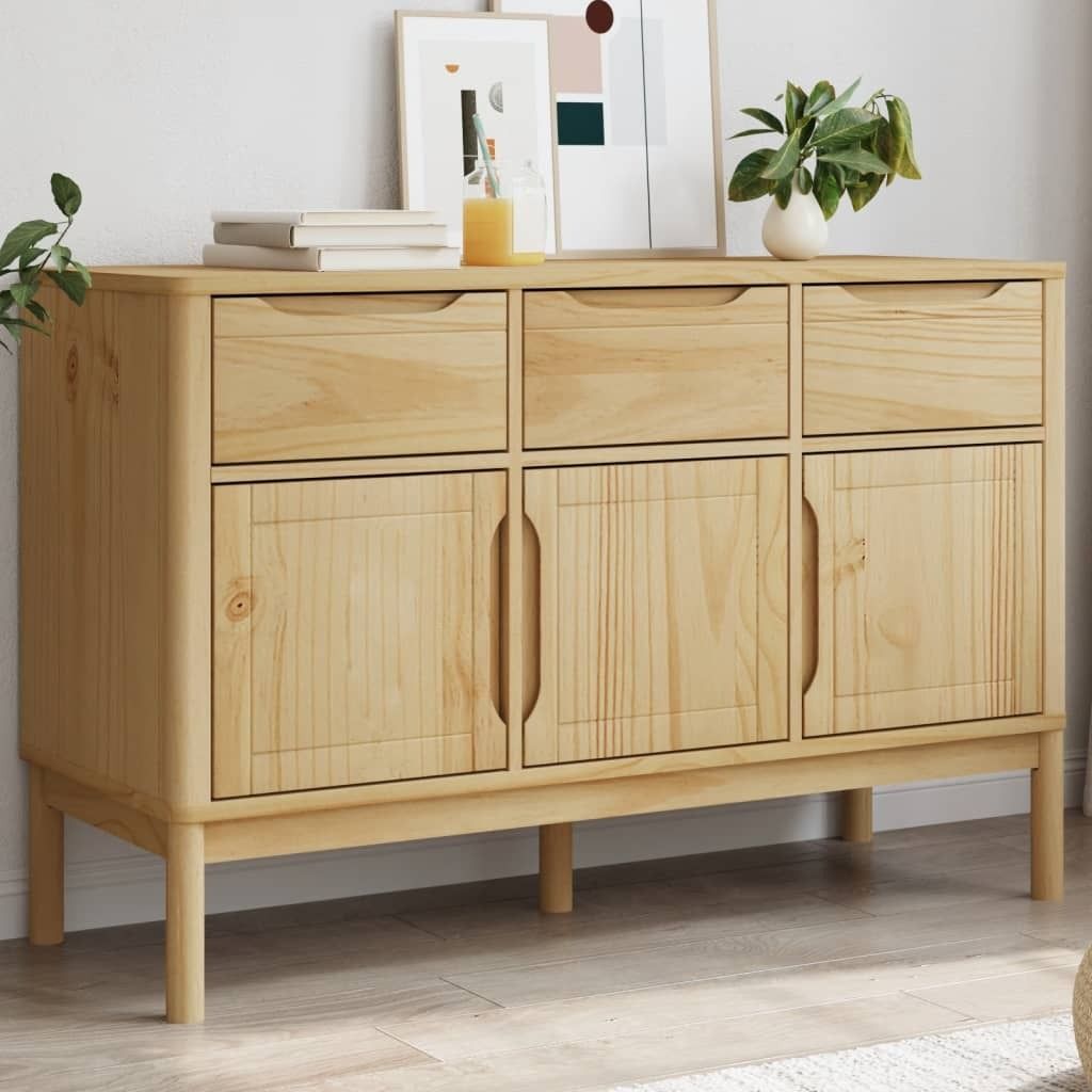 vidaXL Kredens FLORO wosk brązowy 114x43x74 cm lite drewno Zdjęcie produktu 