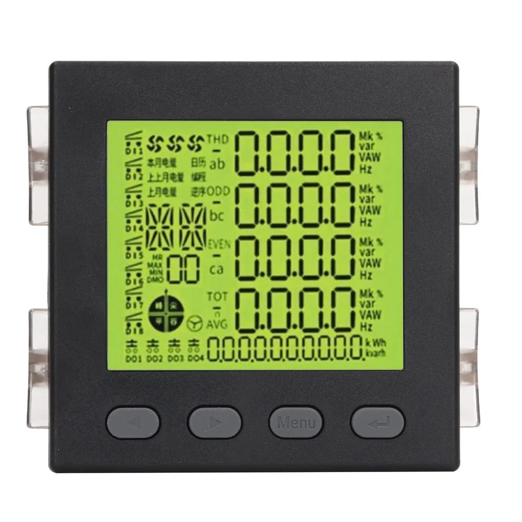 Compteur électrique triphasé rail DIN multifonctionnel 80A écran LCD - 7