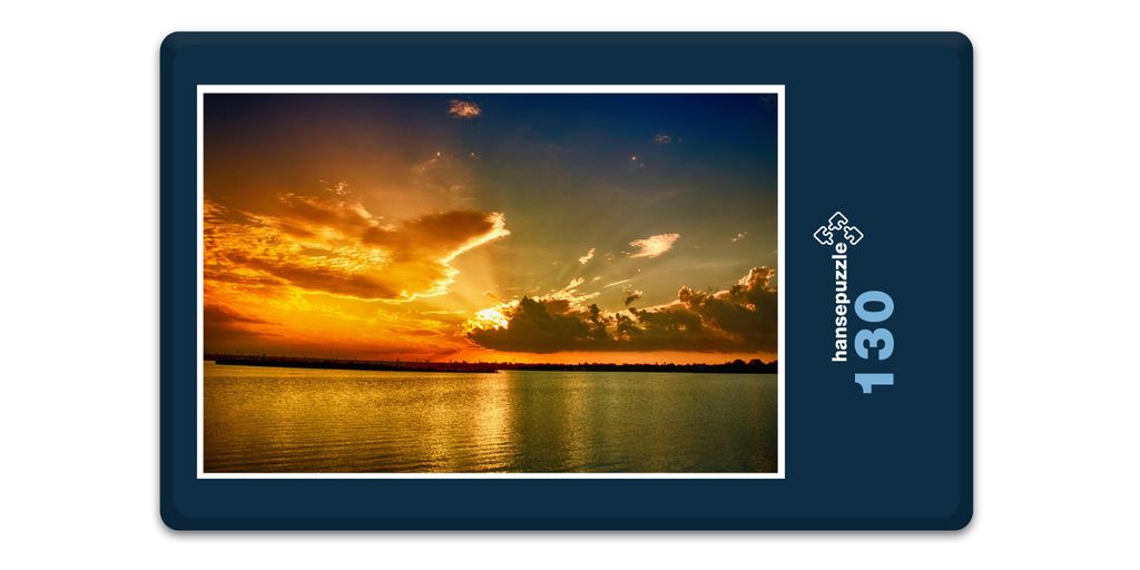 hansepuzzle 18722 - Sonnenuntergang Puzzle, 130 Teile, Natur, 28,7 x 20,0cm mit hochwertiger Aufbewahrung, Kartonbox und wiederverschließbarem Beutel