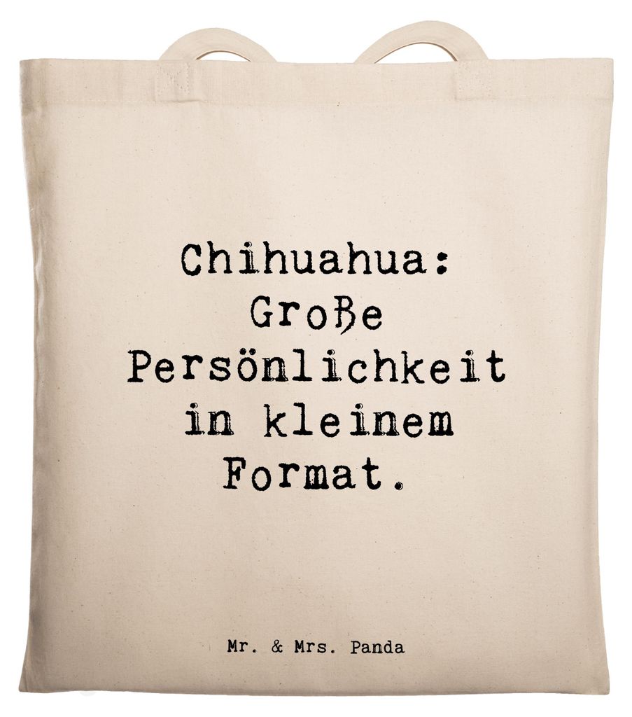 Mr. & Mrs. Panda Schultasche Spruch Chihuahua Persönlichkeit - Transparent - Geschenk, Hund, stofftasche baumwolle, Hunderassen Eigenschaften, Pfl...