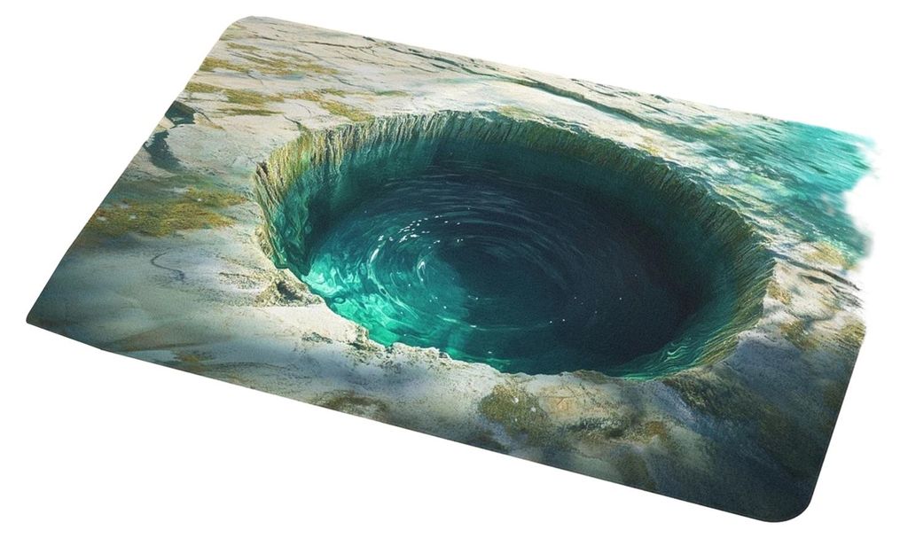 3D-Teppich mit optischer Täuschung, rutschfest, mit optischer Falle, bodenloser Grube, optische Illusion, Fußmatte für Schlafzimmer, Wohnzimmer,...