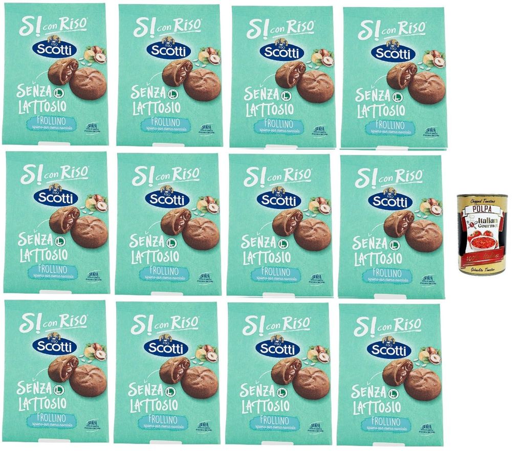 Si con Riso - Frollino Ripieno alla Crema alla Nocciola - Kekse mit Haselnusscreme gefüllt, Laktose -freie und palmenfreie Kekse, Lactose -free bi...