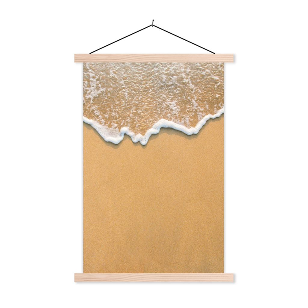 MuchoWow Textilposter Strand - Sommer - Meer 40x60 cm mit holzfarbenen Rahmen - Poster