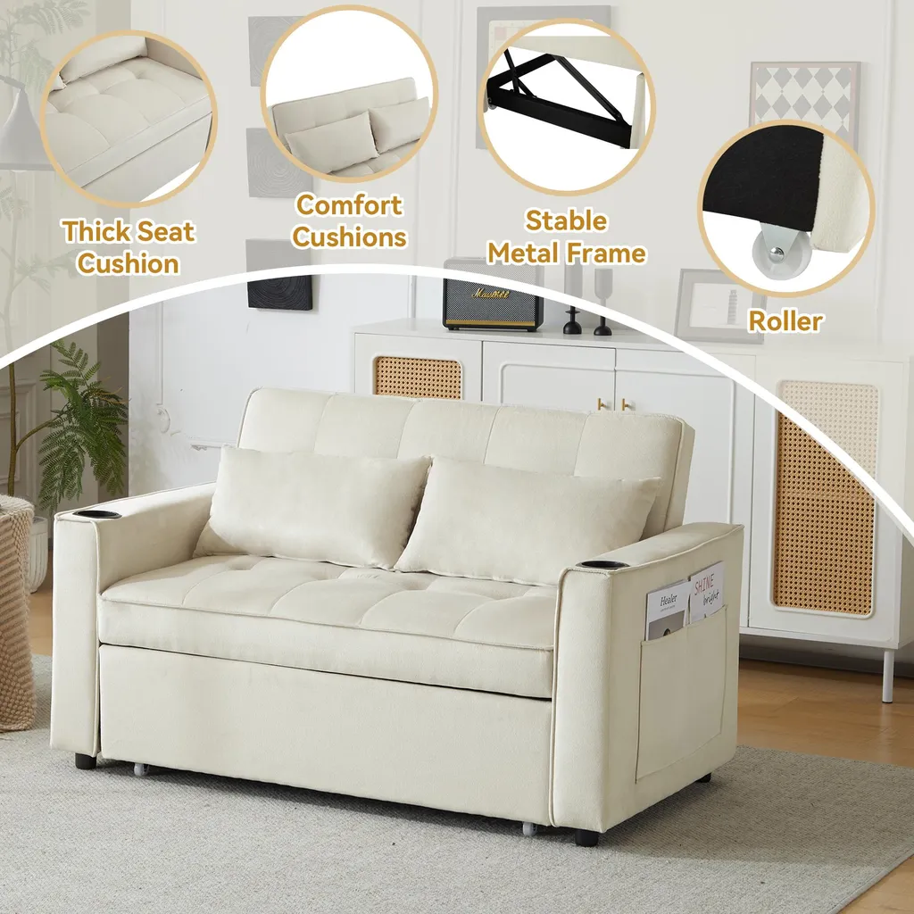 Canapé convertible gain de place pour studio avec couchage d'appoint 2m - 11