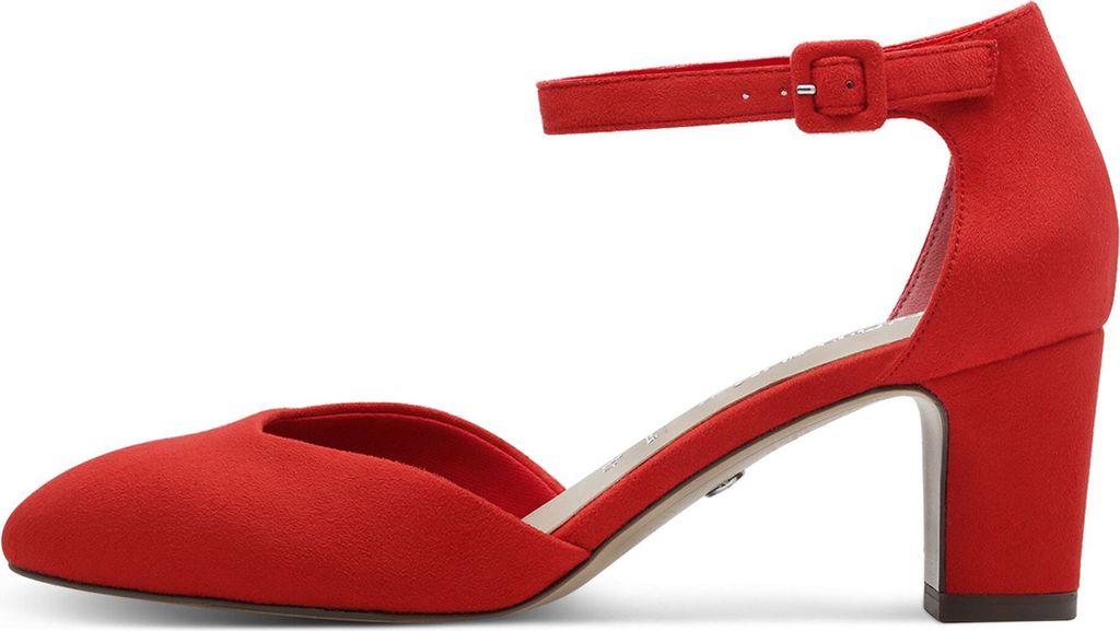 Tamaris Damen Pumps Fesselriemen Blockabsatz samtige Haptik Produktbild 4