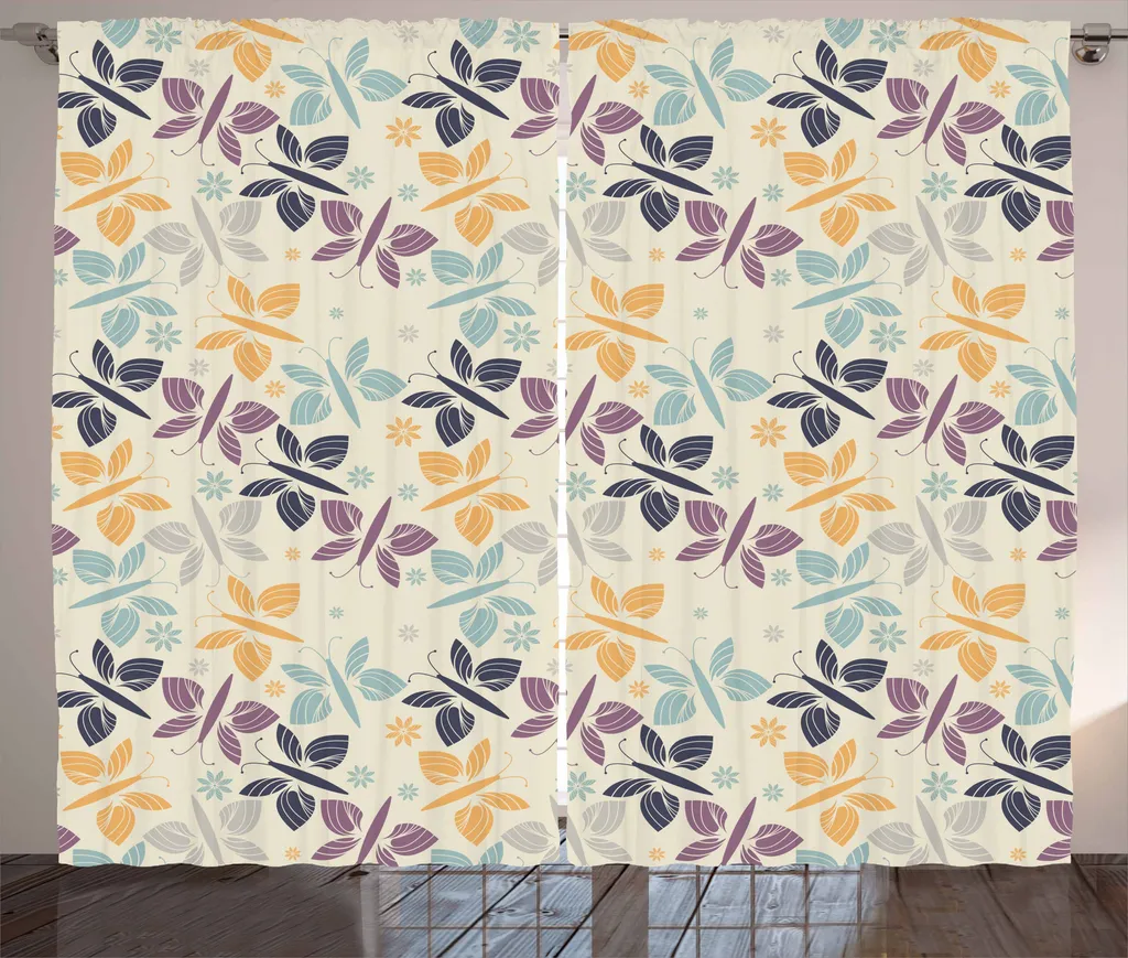 Tenda Shabby Farfalle Multicolore ABAKUHAUS 280x175 cm