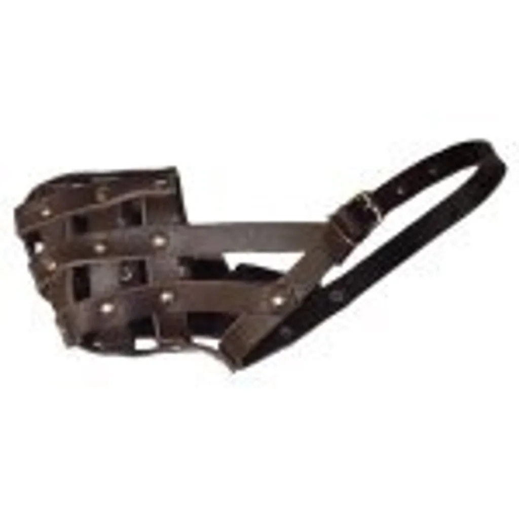 Museruola Palkar Cuoio Taglia 2 - Anti-Morso e Anti-Ingestione 24x7cm