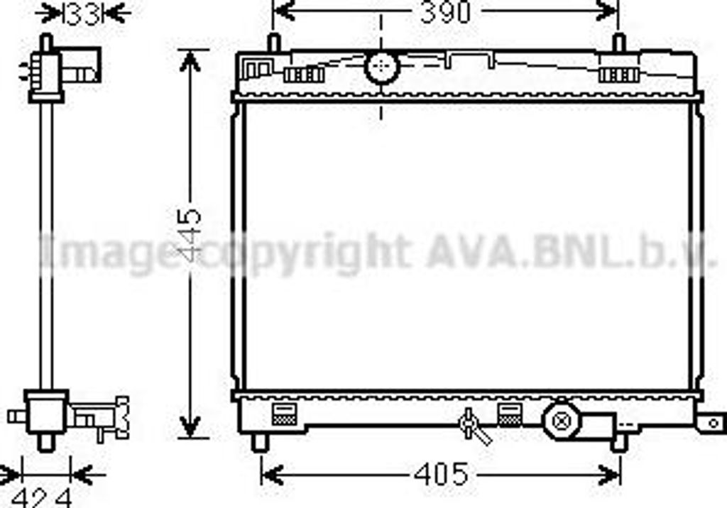 AVA TO2498 Motorkühler OE 1640047080 kompatibel mit Urban Cruiser