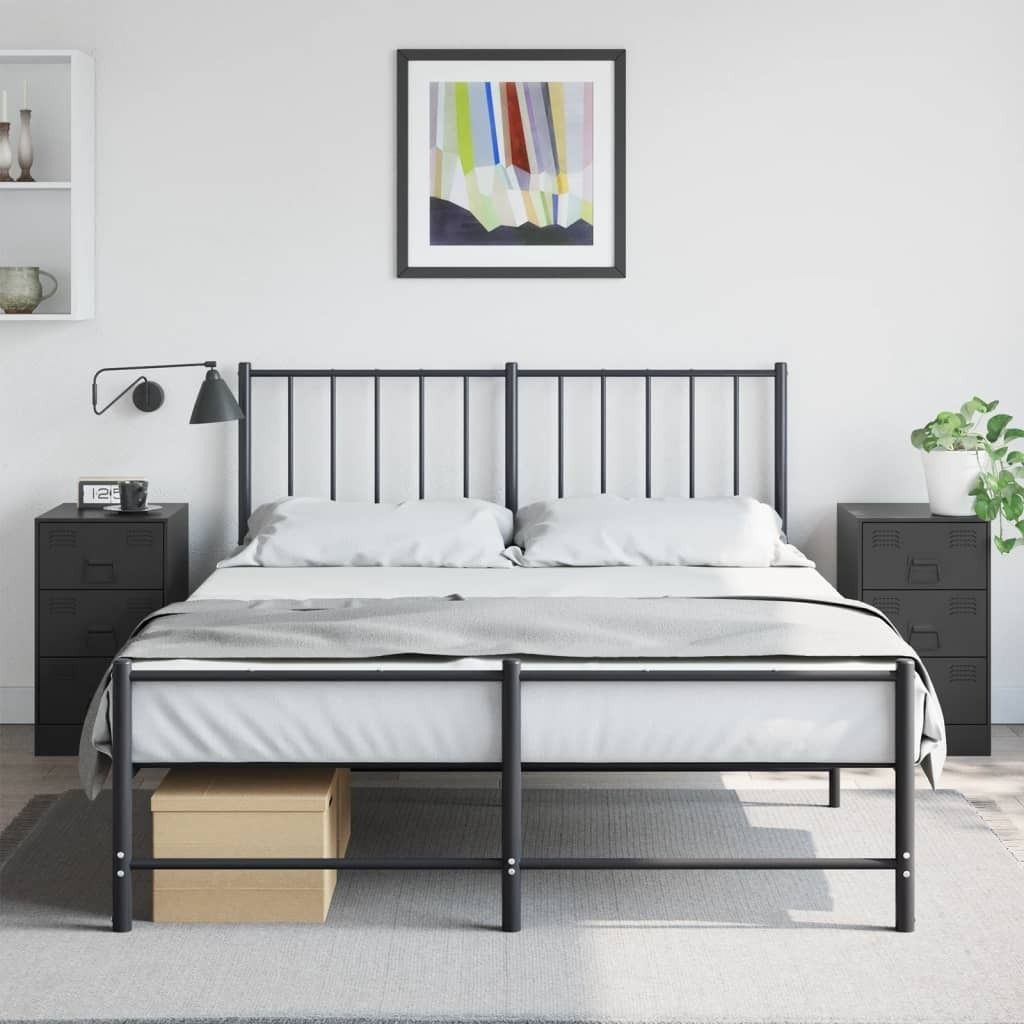 Möbel Nachttische 2 Stk. Schwarz 34,5x39x62 cm Stahl - Beistelltisch 841776