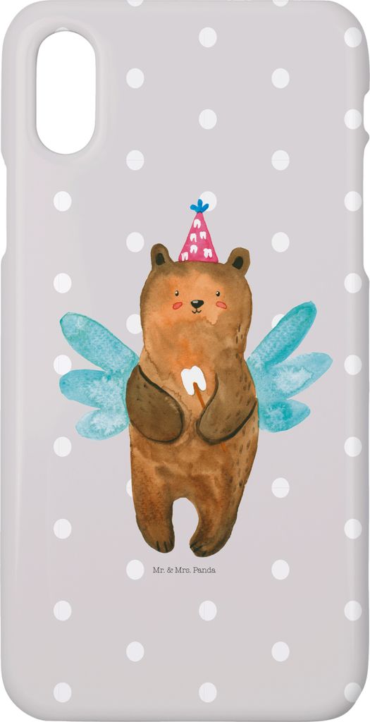 Mr. & Mrs. Panda Iphone 10 Handyhülle Bär Zahnfee - Grau Pastell - Geschenk, Milchzahn, Fee, X, Teddy, Erster Zahn, Hülle, Handy, Cover