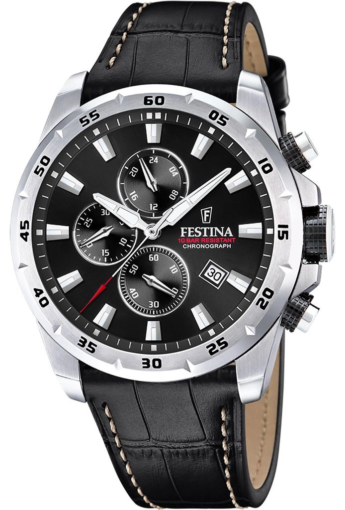 Festina Armbanduhr Herren Elegant Leder Uhr schwarz Produktbild 