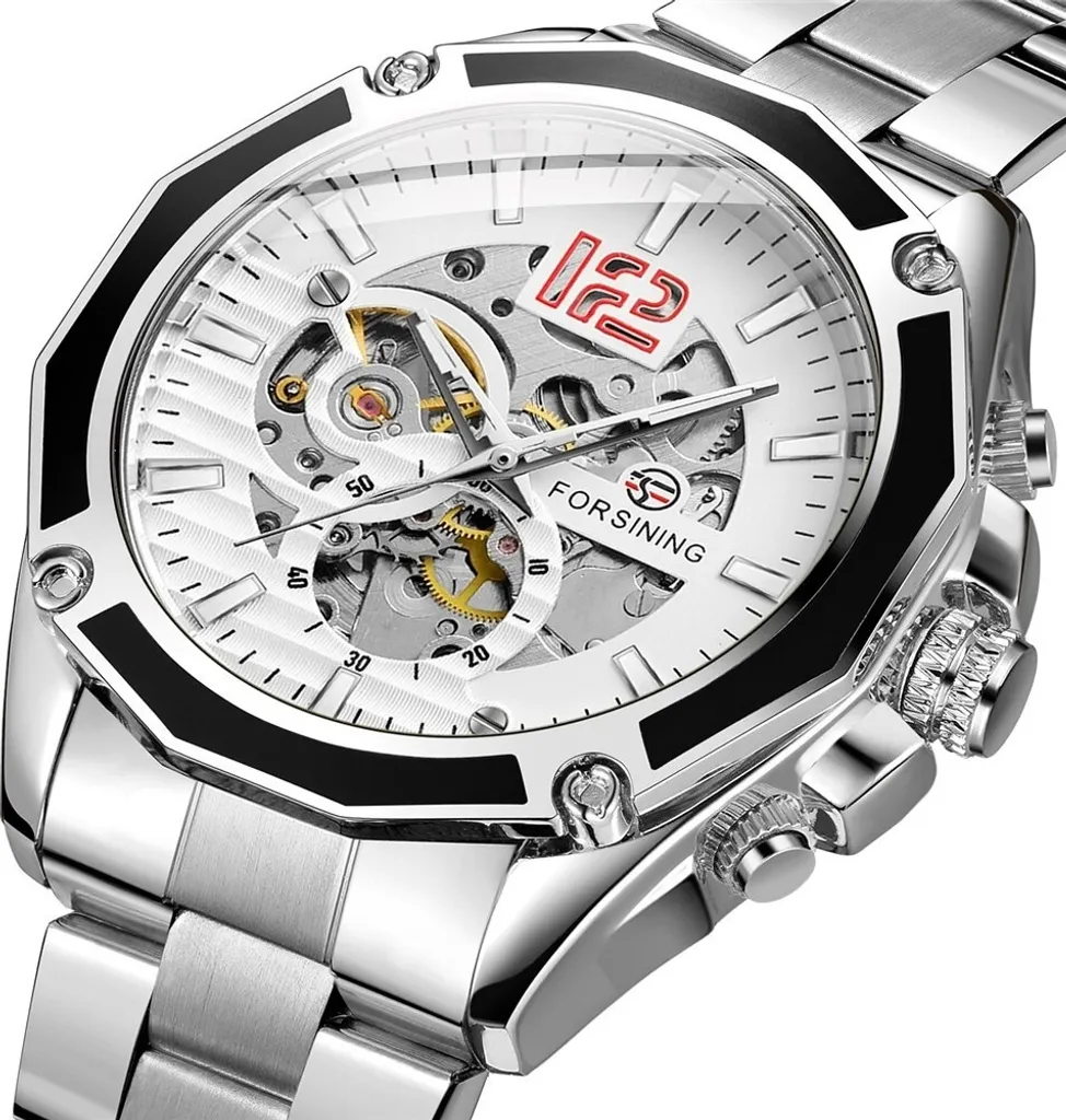 Forsining Rhombus KP14579 Argento | Orologio Scheletrato Urban Chic