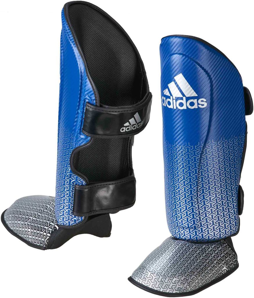 adidas Pro Kickboxing Schienbein-Spannschutz blue/silver, adiKBSI300 S