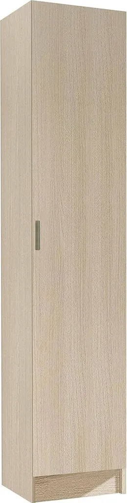 Alexander Armoire 1 Porte 37x180h cm Chêne Marron à 3 Étagères Fixes
