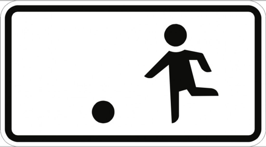Verkehrsschild VZ1010-10, Erlaubt Kindern auch auf der Fahrbahn und ..., Alu,...