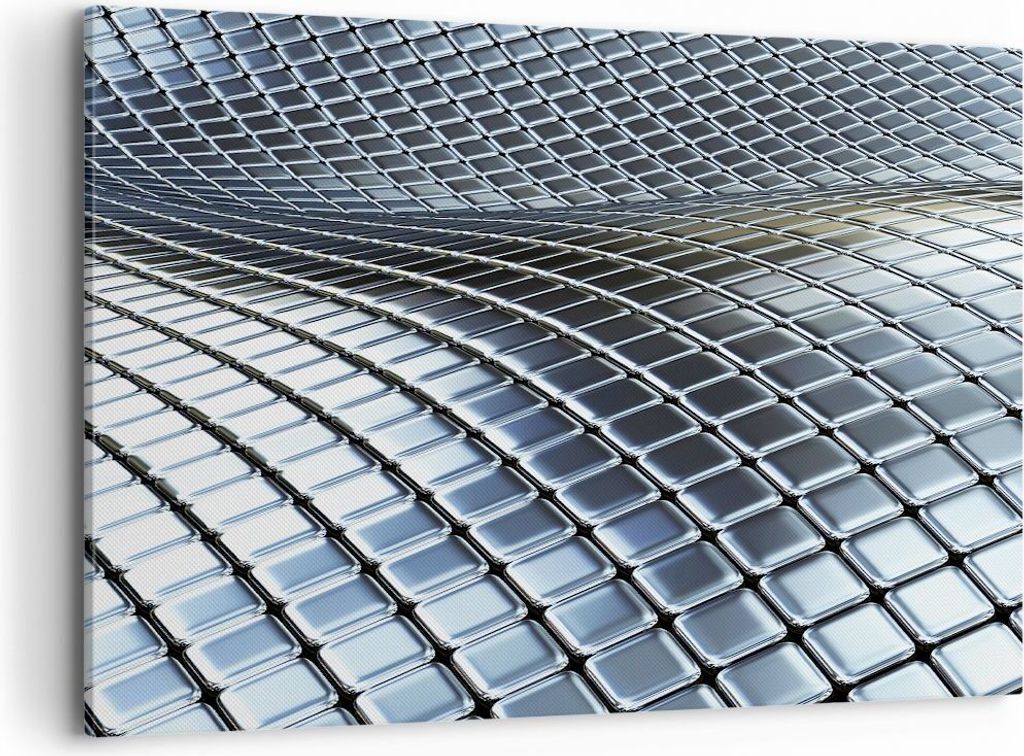 Bild auf Leinwand - Leinwandbild - Metall Matte Chrom Aluminium - 100x70cm - Wand Bild - Wanddeko - Leinwanddruck - Bilder - Kunstdruck - Wanddekor...