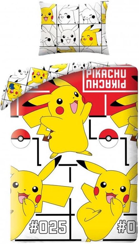 Pokémon Bettbezug Pikachu 140 x 200 cm (Rot/Weiß)