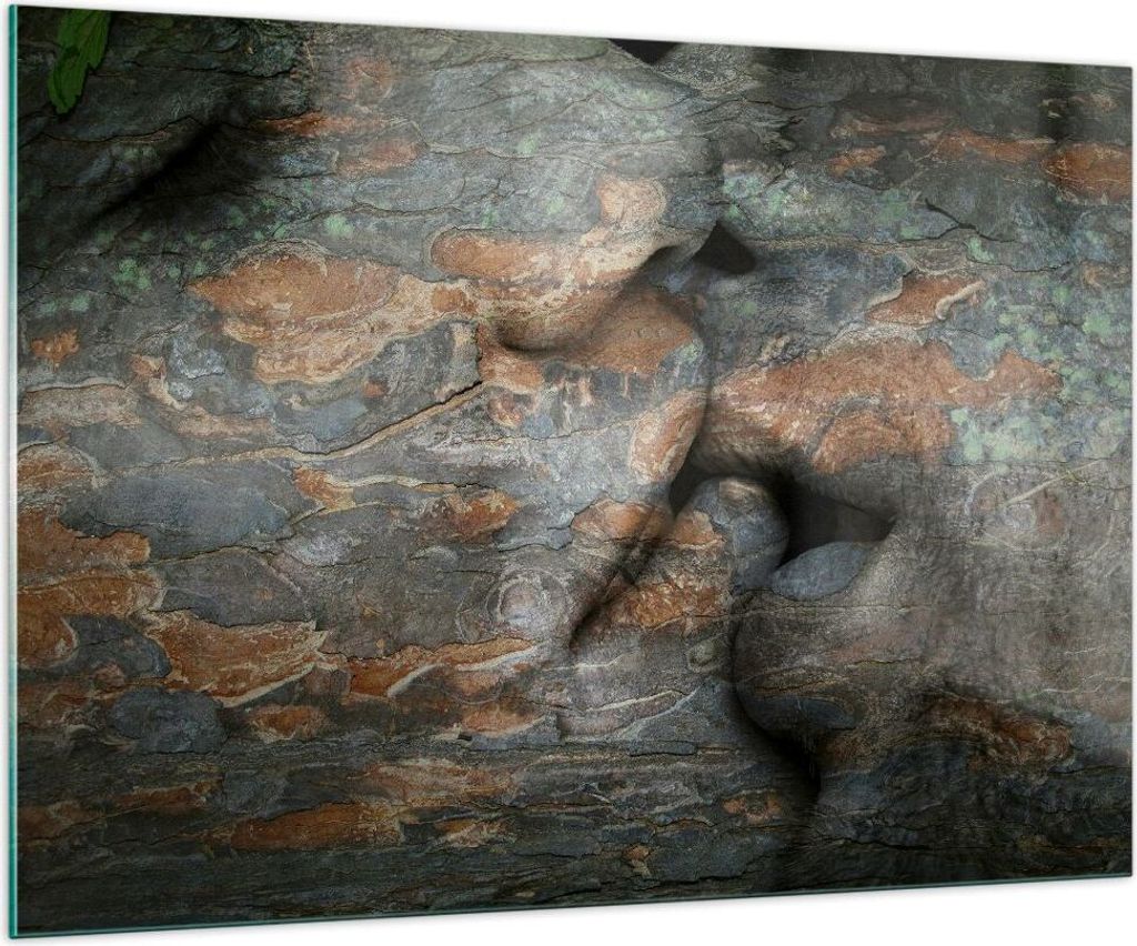 Bilder auf glas - Frau Mann Kuss Abstraktion - 100x70cm - Glasbilder - Wandbilder - Kunstdruck - zum Aufhängen bereit - Wanddekoration aus Glas - ...