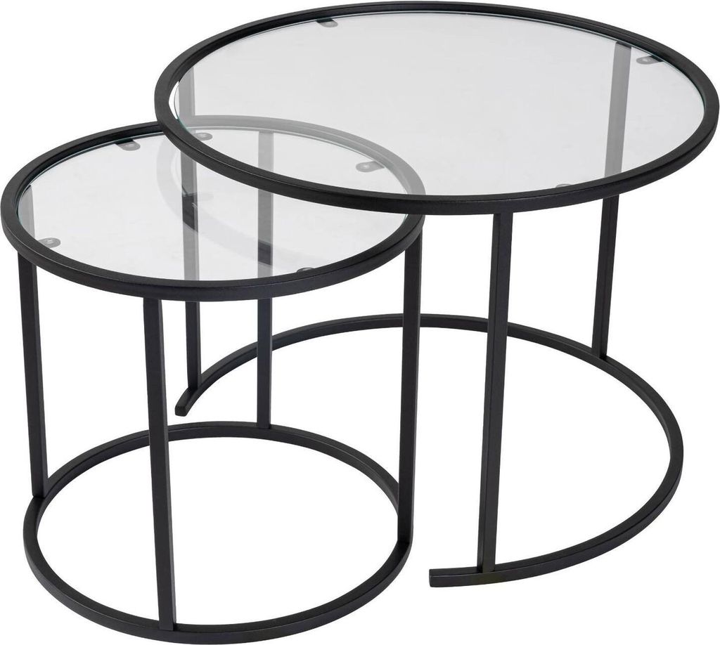 Xaden - Couchtisch, 60x60x43h cm Schwarz, 2er-Set Tische