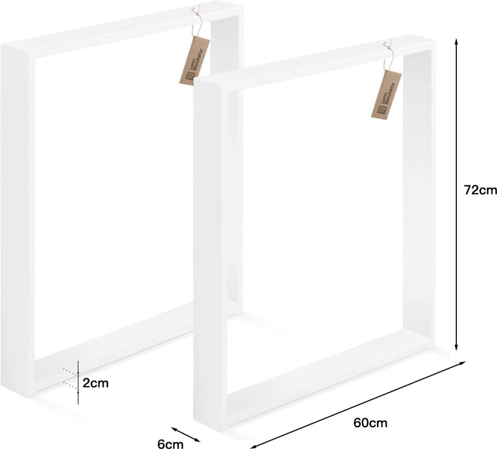 2x Tischgestell 60x72cm Tischbeine Stahl Tischuntergestell Produktbild 