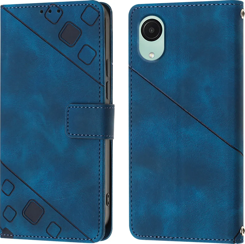 Custodia Blu Portafoglio per Samsung A04 Core - Funzione Stand e Carte