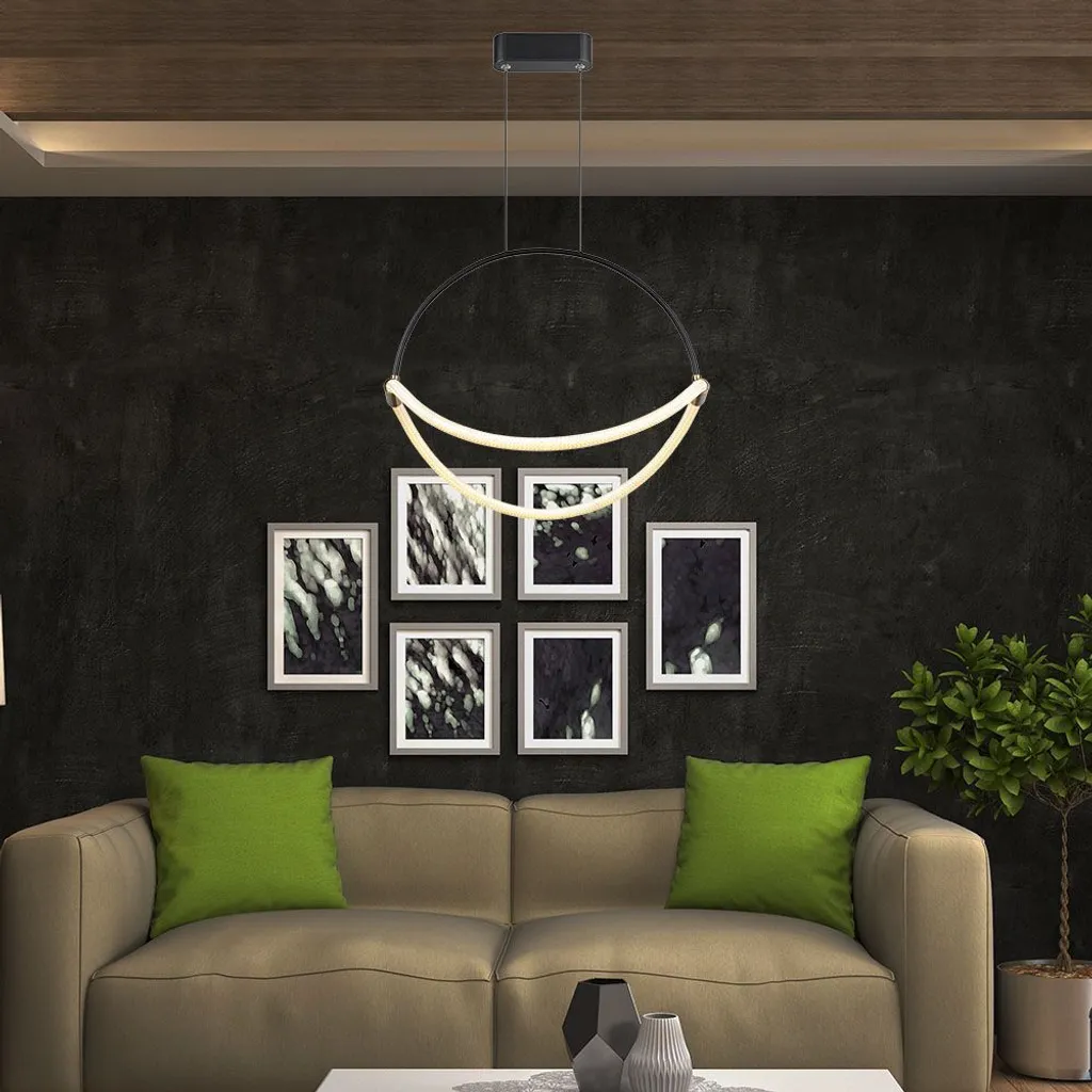 Lampada a Sospensione LED Alluminio Nero H 170cm | Design Moderno - 3