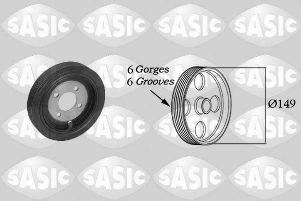 Poulie Vilebrequin 0515S6 Robuste pour Moteur PSA 2.0 HDi - SASIC 2150031
