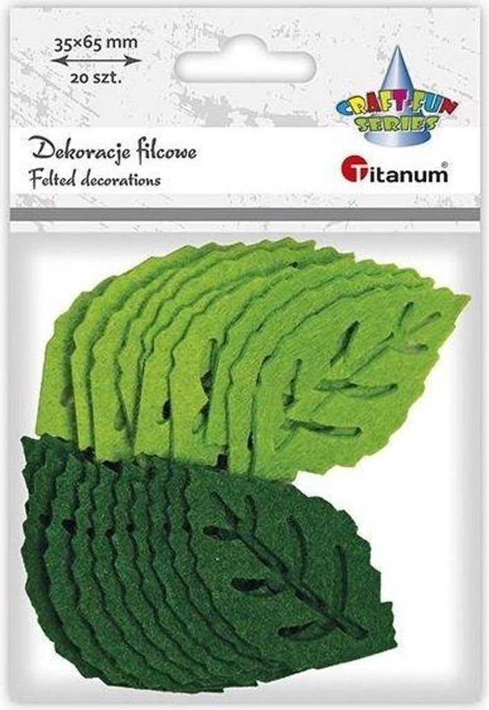 Kolorowe filcowe liście - zestaw 20 sztuk do kreatywnych Zdjęcie produktu 