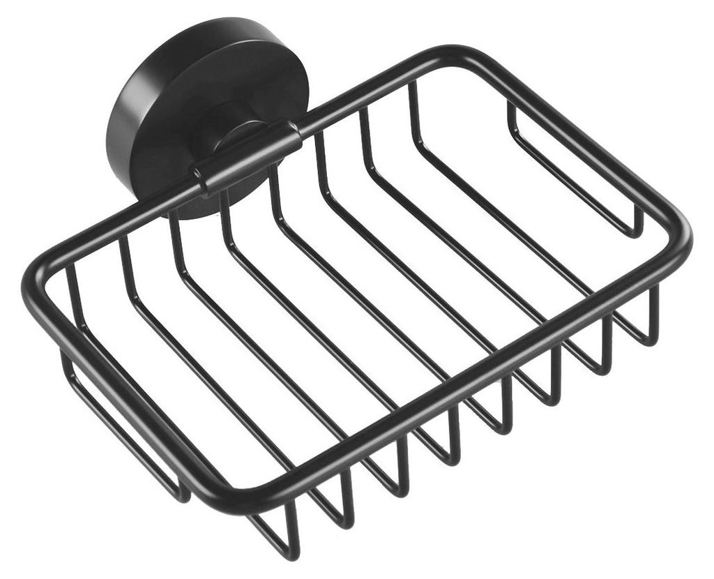 Sapho X-ROUND BLACK Seifenschale, Schwarz matt