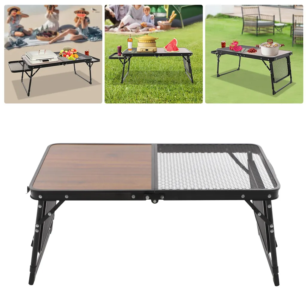 Table de camping réglable 70x40cm - Table pliante aluminium ajustable