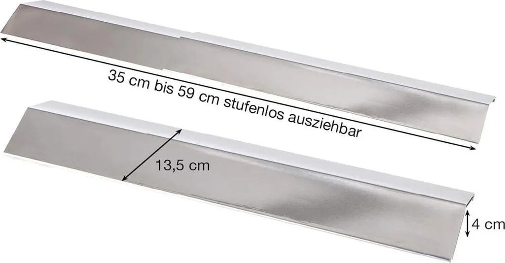 Répartiteur de flamme réglable 35-59 cm en inox pour grillades et BBQ