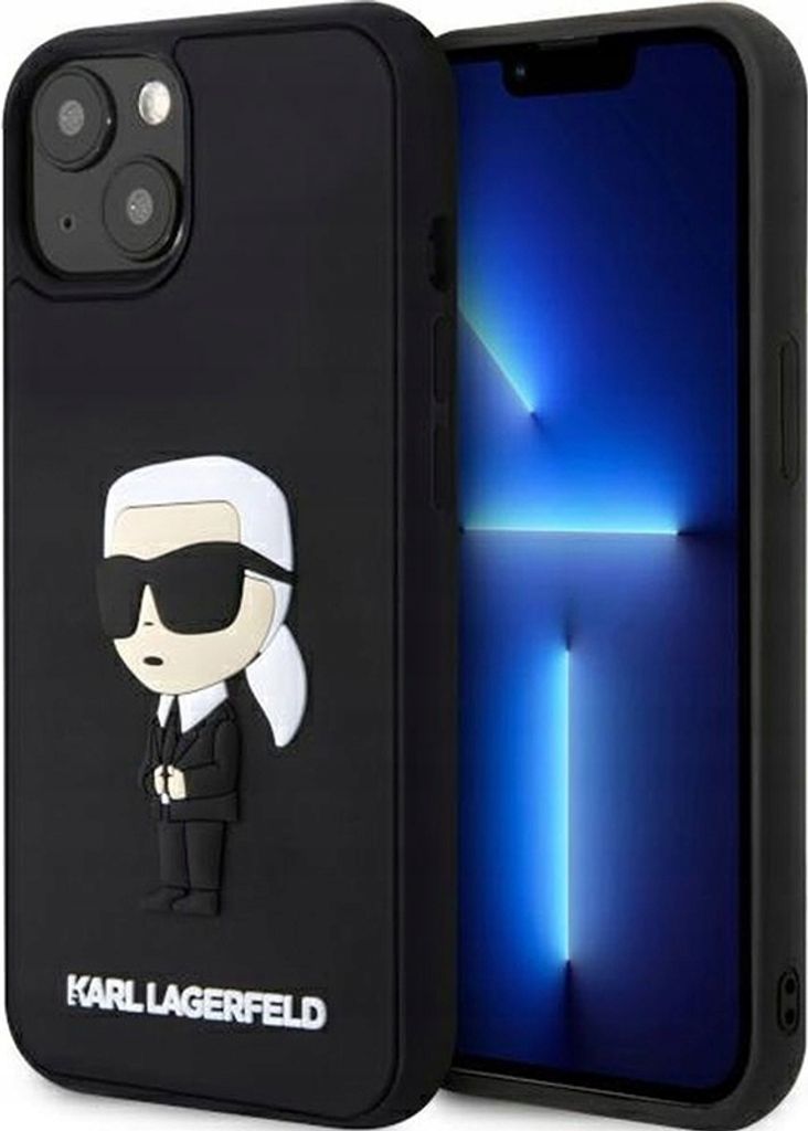Karl Lagerfeld KLHCP14M3DRKINK iPhone 14 Plus 6,7 schwarz/schwarzes Hardcase Rubber Ikonik 3D Handyhülle