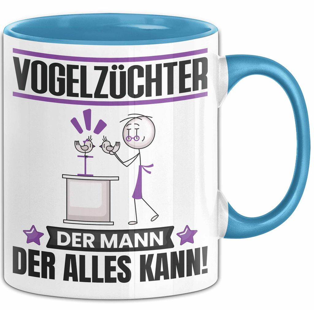 Vogelzüchter Tasse Geschenk für Vogelzüchter Der Mann Der Alles Kann Geschenkidee zum Geburtstag (Blau)