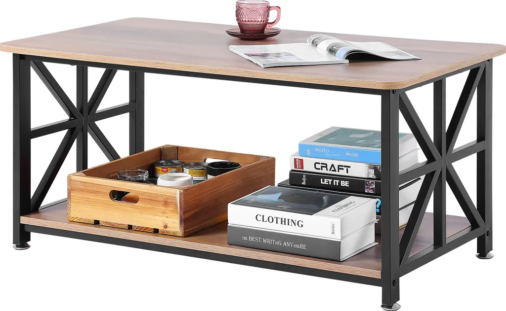 Tavolino da Caffè VEVOR 100 cm Stile Rustico Portata 90kg Legno